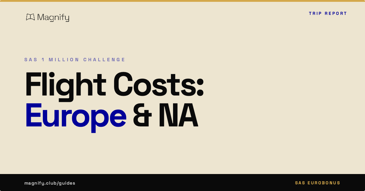 SAS 1 Million Challenge: Flight Costs and Booking Insights (Europe & NA Leg)