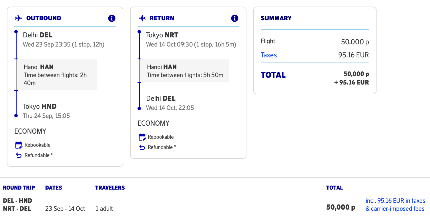 Vietnam Airlines to Japan