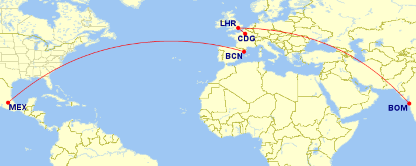 Barcelona to Mexico