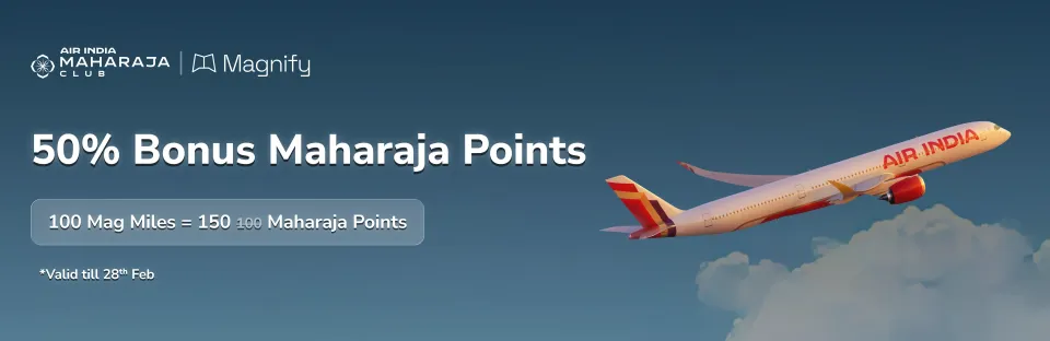 50% Bonus on Mag Miles to Air India Maharaja Club (Through Feb 28)